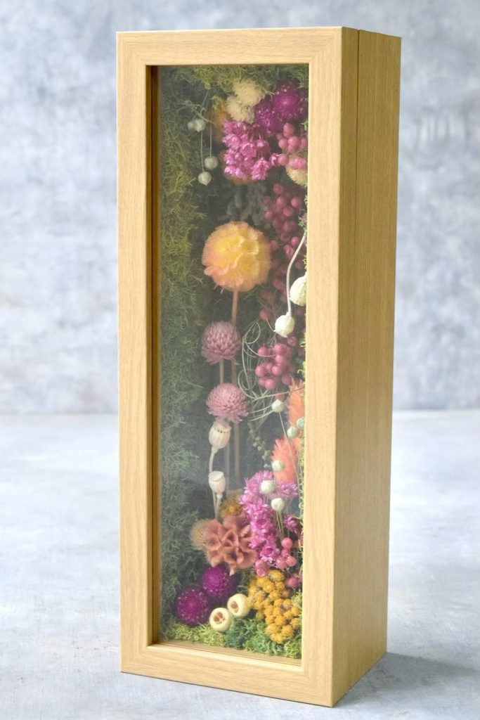 東京の花屋 叢屋Kusamurayaのボックスタイプのドライフラワーインテリア雑貨。自宅用やギフト用に人気のアレンジメント。