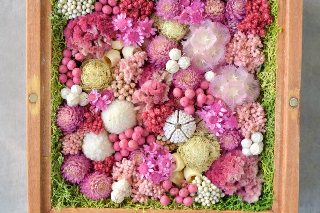 森の奥でひっそりと息づいているような、小さな植物の世界。東京の花屋『叢屋kusamuraya』が手がける、ナチュラルカラーのウッドボックス植物インテリア。