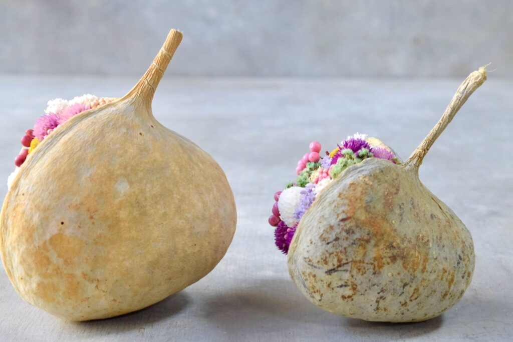 東京の花屋。幸福をもたらすと言われる縁起物のブッダナッツを器にした叢屋Kusamurayaドライフラワーアレンジ 誕生日・記念日ギフトや自宅インテリアにおすすめ。