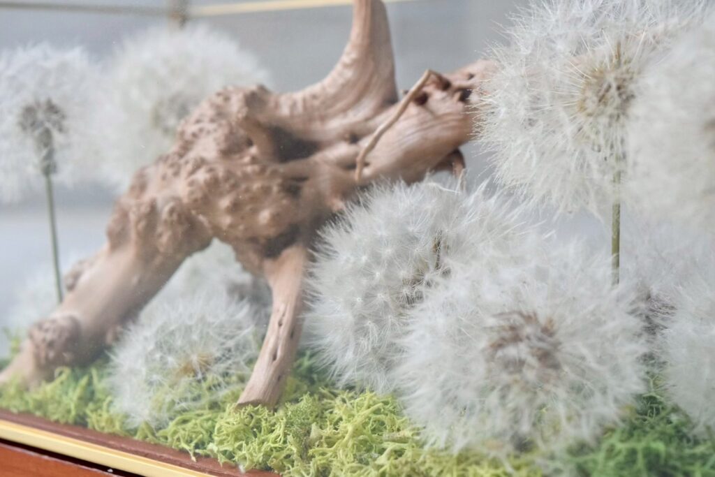 東京の花屋 叢屋Kusamurayaのドライフラワーインテリア雑貨。アンティーク調ガラスケース入りで、自宅用やギフト用に人気のアレンジメント。