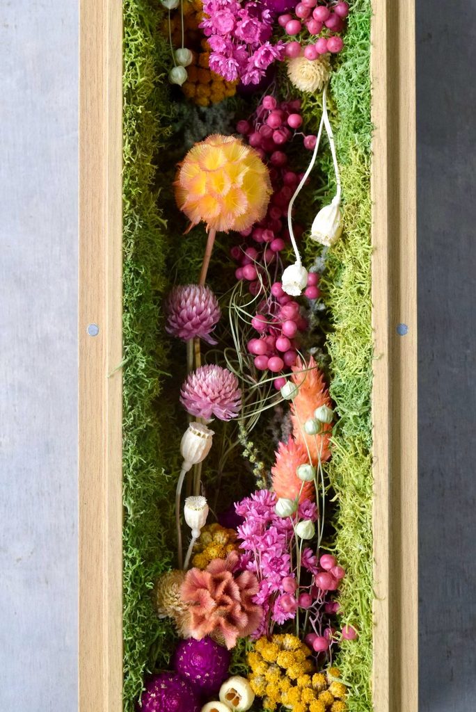 東京の花屋 叢屋Kusamurayaのボックスタイプのドライフラワーインテリア雑貨。自宅用やギフト用に人気のアレンジメント。