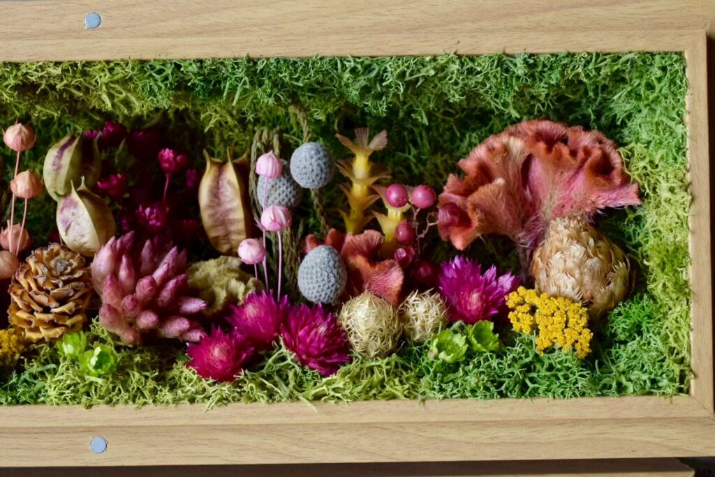 東京の花屋 叢屋Kusamurayaのボックスタイプのドライフラワーインテリア雑貨。自宅用やギフト用に人気のアレンジメント。